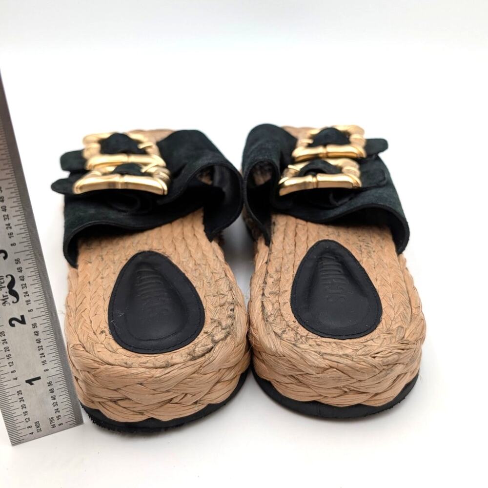 Schutz Enola Rope Platform Women's Sandals Suede Black Size US7.5B EU38 - Picture 4 of 11